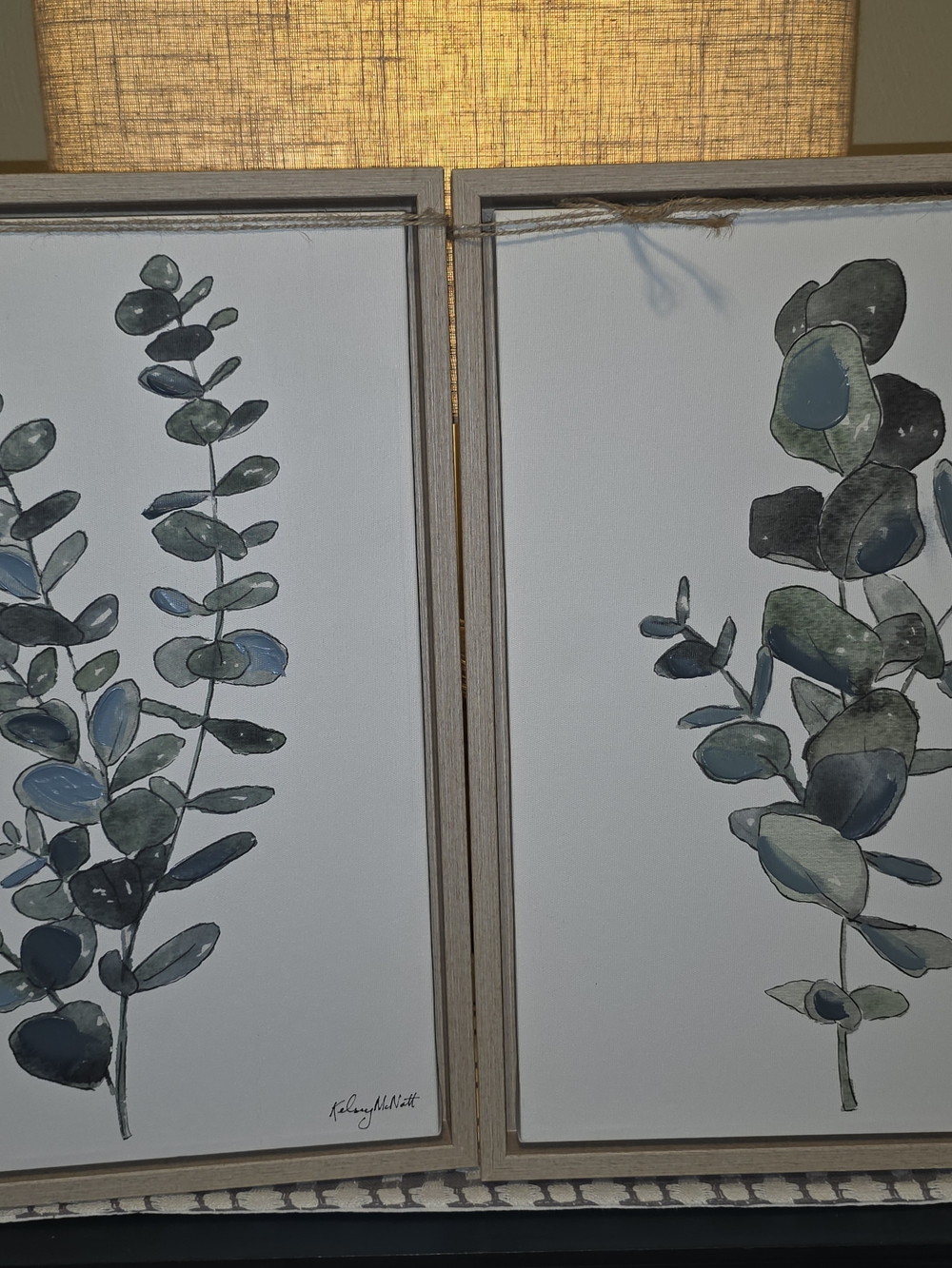 Kirklands Botanical Eucalyptus Prints in Green and Blue - Picture 2 of 9